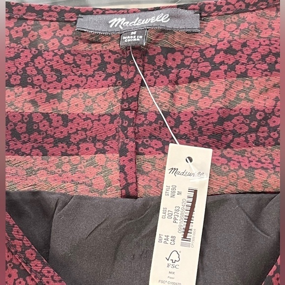 Madewell Pleated Sleeve Retro Mini dress balloon sleeves, V-neckline size M - Picture 11 of 16